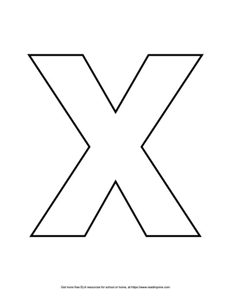 Straight Block Capital Letter X Image - ReadingVine