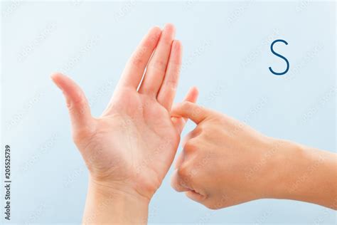 BSL Fingerspelling alphabet S. Stock Photo | Adobe Stock