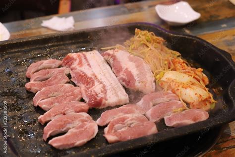 yummy Korean BBQ grilled pork belly Stock Photo | Adobe Stock