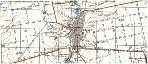 Карта ЄЛАНЕЦЬ, Миколаївська область, Єланецький район