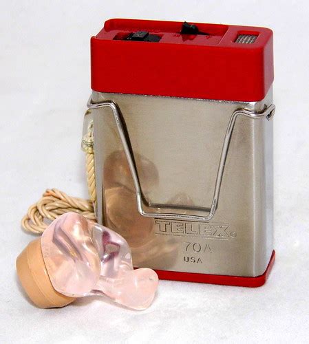 vintage telex transistor body hearing aid  earmold flickr