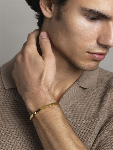 mens gold simplicity bangle mens bracelet gold jewelry mens gold