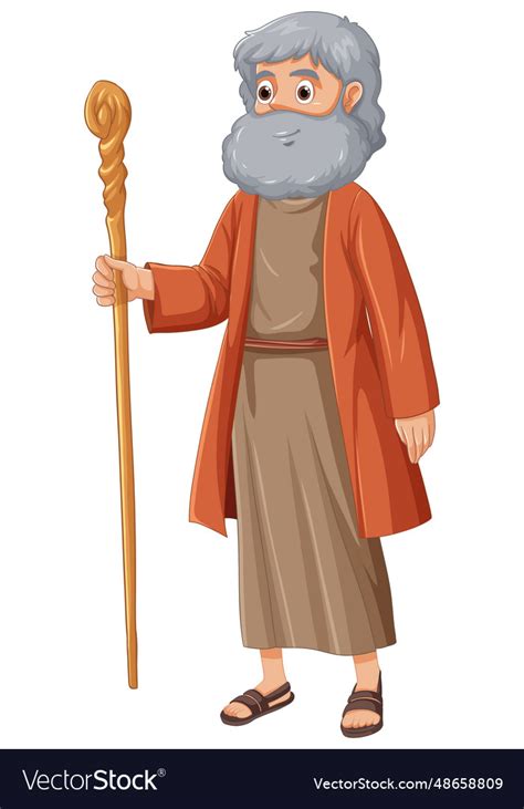 Moses cartoon character a religious bible story Vector Image