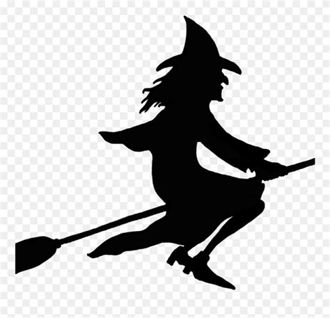 Download Witch On Broom Clipart Witch On Broomstick Silhouette - Transparent Background Witch ...