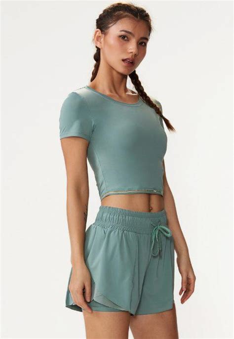 Women's Yoga Loose Fit Drawstring Shorts with Two-Piece Design - inPACE ...