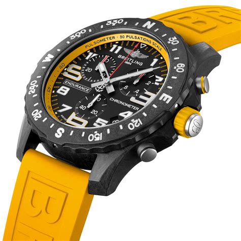 Breitling Endurance Pro 44 Yellow Rubber Strap Watch X82310A41B1S1 | Mayors