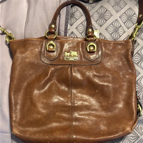 coach bags coach brown leather tote bag poshmark