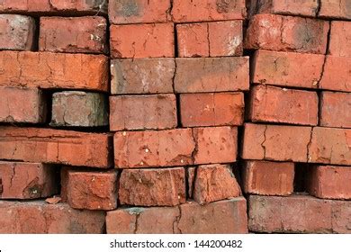 stack red clay bricks stock photo  shutterstock