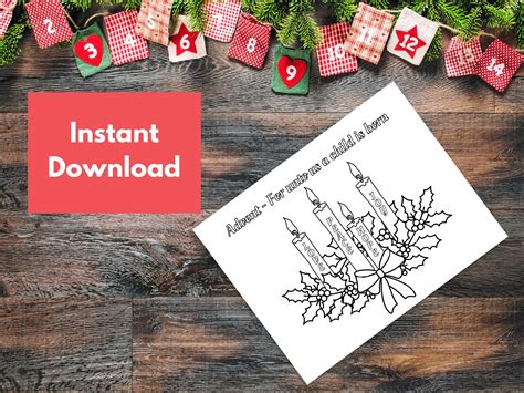 Printable Advent Wreath Coloring Page - Etsy