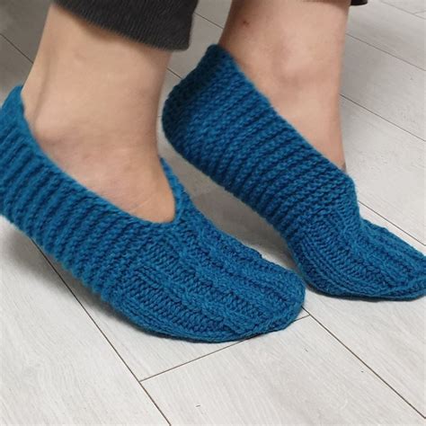 Knitted Slippers - Etsy