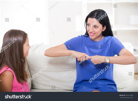 Smiling Deaf Girl Learning Sign Language Stock Photo 332513876 ...