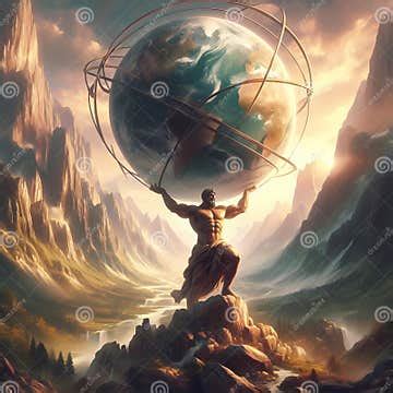 greek mythology atlas stock illustration illustration  strength