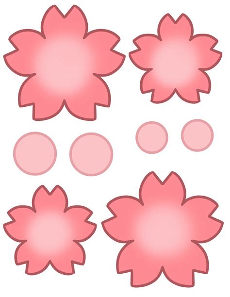 Colored Flower Templates - Red Download Printable PDF | Templateroller