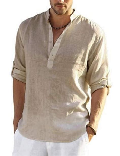 Mens Linen Tunic Shirt Online | Bagtesh Fashion