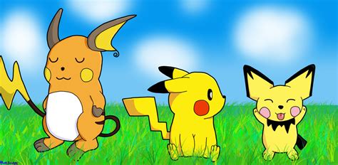 Pikachu, Raichu, Pichu by BlueSmudge on DeviantArt