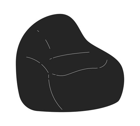 Bean bag chair flat monochrome isolated vector object. Soft seat for ...