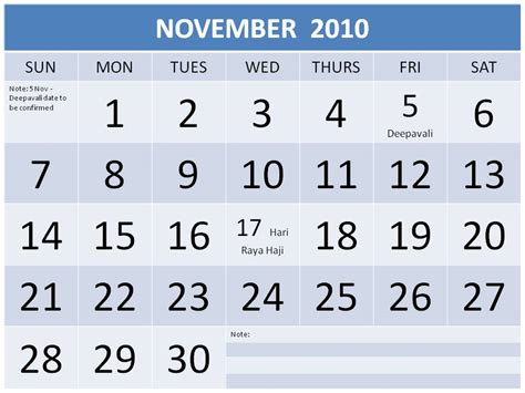 jonsent blog: calendar november 2010