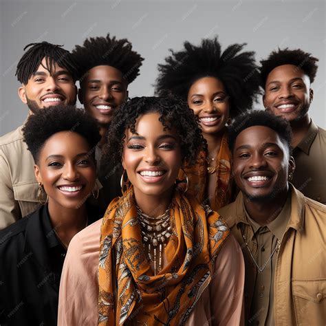 Premium Photo | Photo of several curly haired black African people with