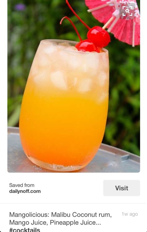 tropical coconut rum cocktail