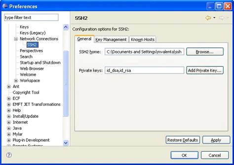 Eclipse Workbench (Galileo) - SSH2