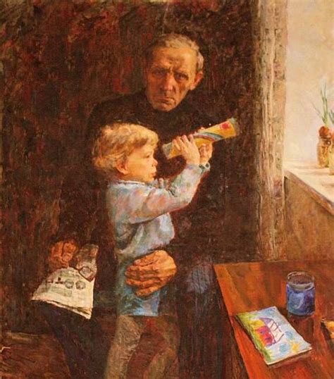 "Дед и внук", 1980 г. Автор: Моргун Н.С | Пикабу