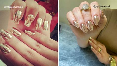 Unha Cromada Dourada - Unhas cromadas: descubra como fazer em casa e veja 6 inspirações