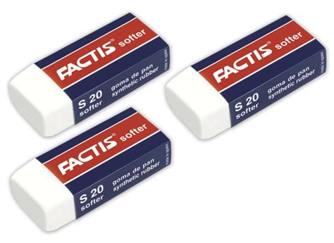 Ластик FACTIS Softer S 20 (Испания), 56х24х14 мм, белый, прямоугольный ...