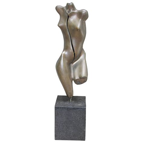 Mid-Century Modern Bronze Cubist Sculpture, Signed F. Prosperi For Sale