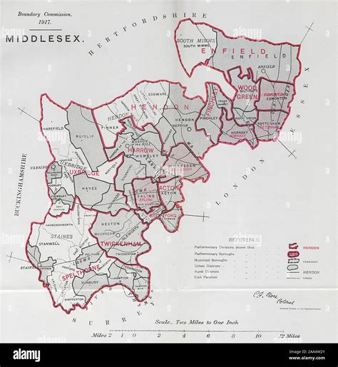 middlesex england map  res stock photography  images alamy