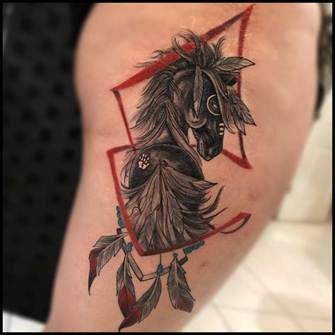 Native American horse tattoo | Native american horse tattoo, Horse ...