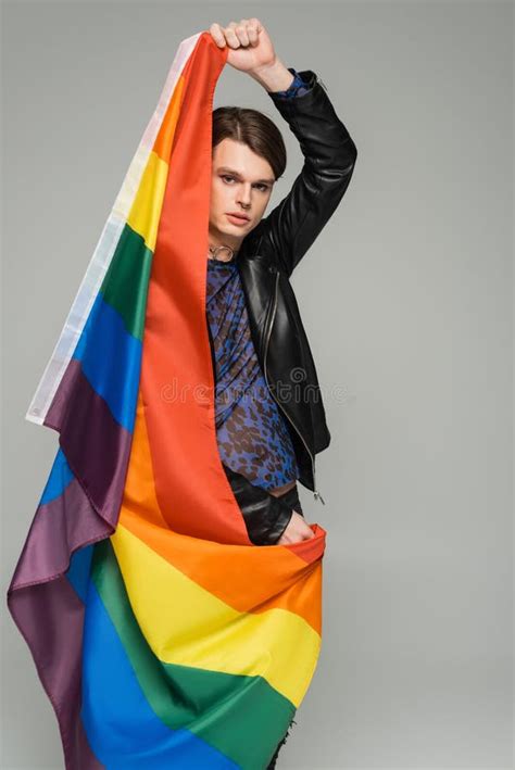 Young and Fashionable Pansexual Model Posing Stock Image - Image of ...