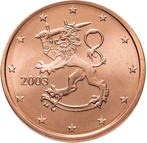 Монета Финляндия 2 евро цента 2003 стоимостью 98 руб.