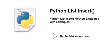 List Insert Method - TechBeamers