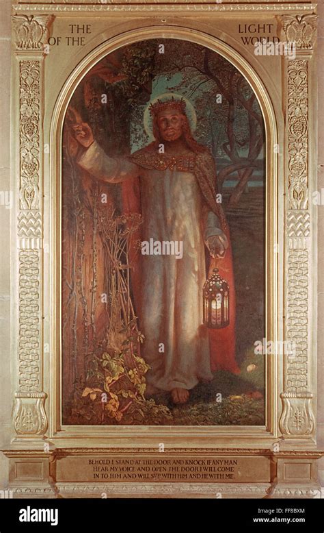 HUNT: LIGHT OF THE WORLD. /n'The Light of the World.' Oil painting by ...