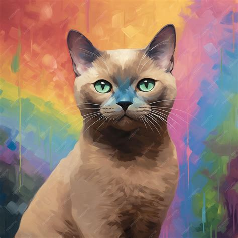 Premium Vector | Burmese kitten cat