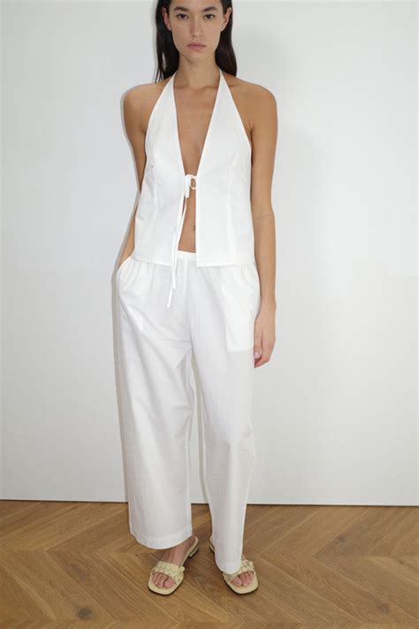 open halter top white
