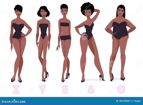 Set of Female Body Shape Types - Five Types. Stock Vector ...