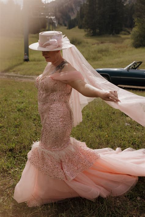 This Bride Wore a Sparkly Pink Wedding Dress for Her Colorful Wedding!