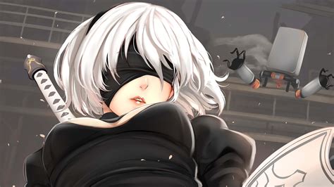 Nier Automata 2B Anime UHD 4K Wallpaper | Pixelz