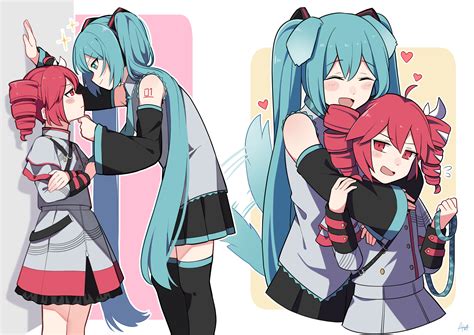 hatsune miku, kasane teto, and kasane teto (vocaloid and 2 more) drawn