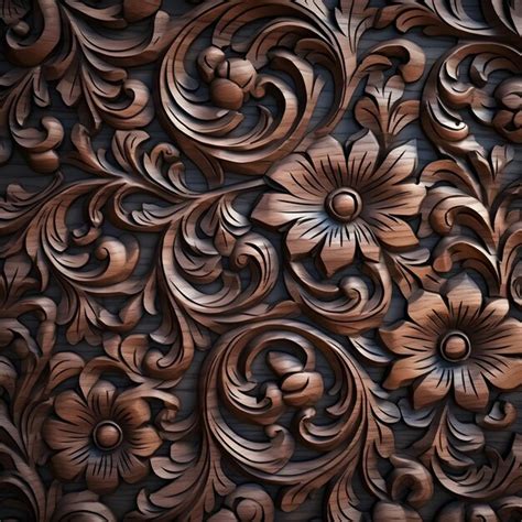 Premium AI Image | Carved Wood Texture