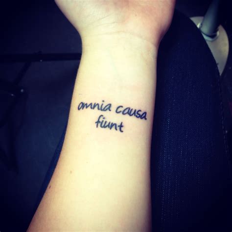 My first tattoo. Everything happens for a reason in Latin. | Tattoos