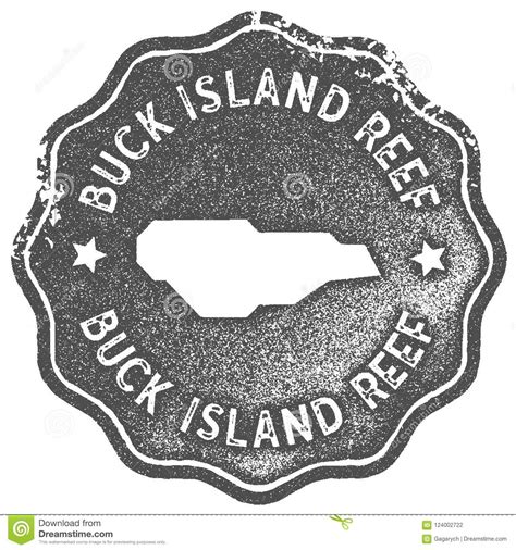 Buck Island Reef Map Vintage Stamp. Stock Vector - Illustration of ...