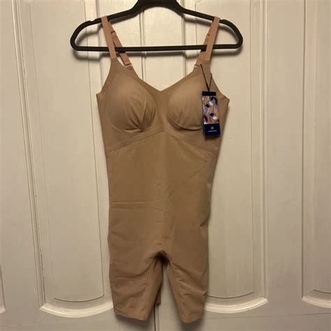 honeylove superpower mid thigh bodysuit sz  sand ps picclick uk