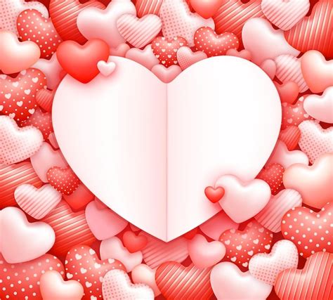Premium Vector | Romantic background with hearts and copy space