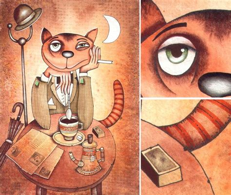 Евгений Иванов: В литературном кафе. в стиле Карикатура, Книжная