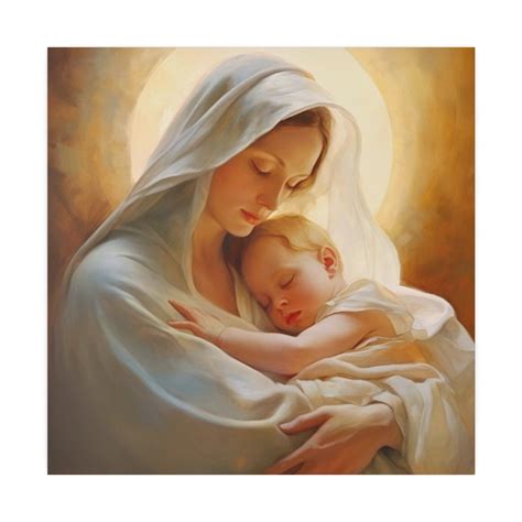 Virgin Mary and Baby Jesus Christian Art High-quality Canvas - Etsy