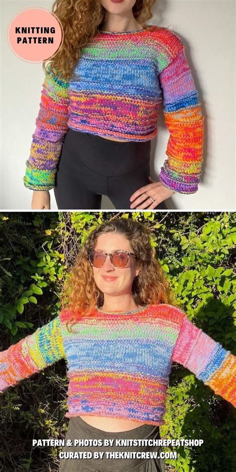 14 Knitted Rainbow Jumpers Patterns - The Knit Crew