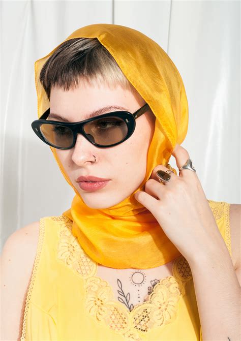 Vintage Silk Scarf 60s Mode Space Age Dotted Shawl in Yellow – Pop Sick ...