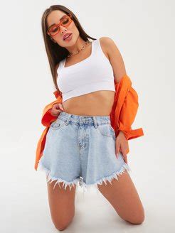 Шорты джинсовые клеш с бахромой Clothes4U 230978882 купить в интернет ...